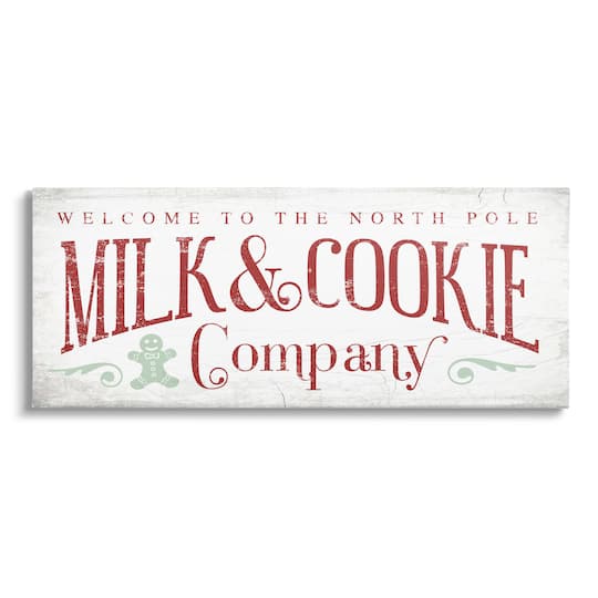 Stupell Industries Milk &#x26; Cookie Company Sign Canvas Wall Art